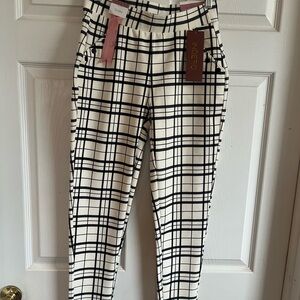 Indigo Black and White Plaid Pants